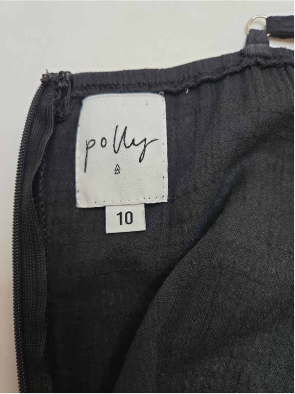 Princess Polly Size 10 Black Wrap Mini Dress Raw Edge Ruffle Hem Date Night - Picture 3 of 10